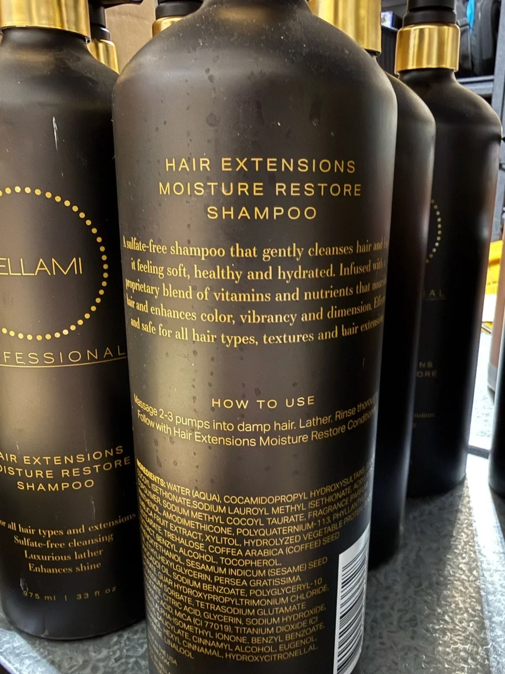BELLAMI Professional Moisture Restore Shampoo. For All Hair Types &Extensions